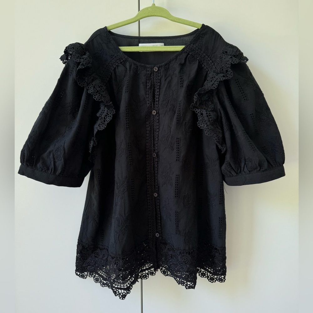 Zara Girls Embrodeired Blouse Size S